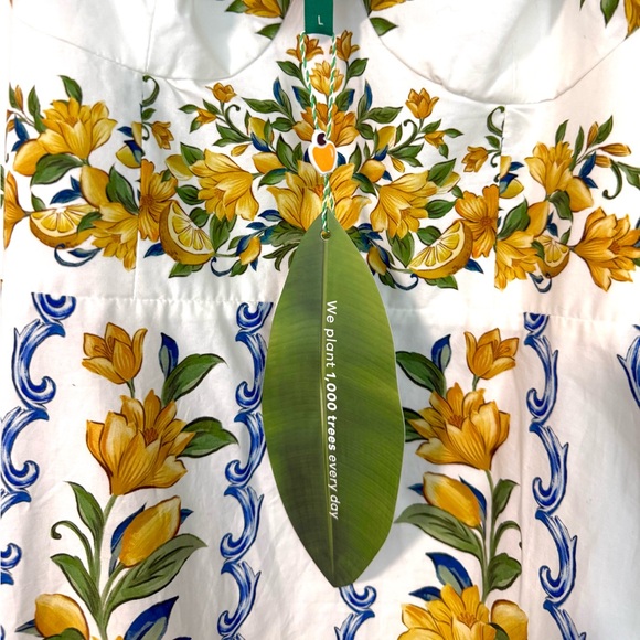 Farm Rio Off White Sicily Cotton Midi Dress - Picture 7 of 8